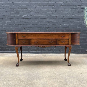 American Antique Carved Oak Sideboard with Claw Feet, c.1940’s