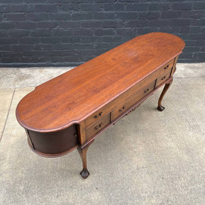 American Antique Carved Oak Sideboard with Claw Feet, c.1940’s