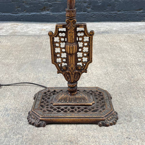 Antique Tiffany Style Floor Lamp with with Original Glass Shade, c.1940’s