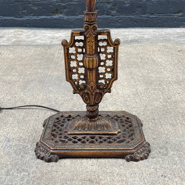 Antique Tiffany Style Floor Lamp with with Original Glass Shade, c.1940’s