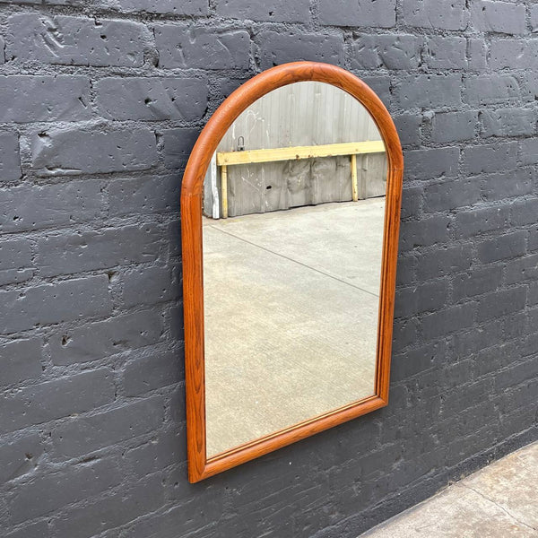 Vintage Sculpted Oak Wall Hanging Mirror, c.1960’s