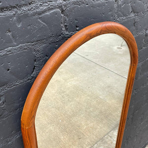 Vintage Sculpted Oak Wall Hanging Mirror, c.1960’s