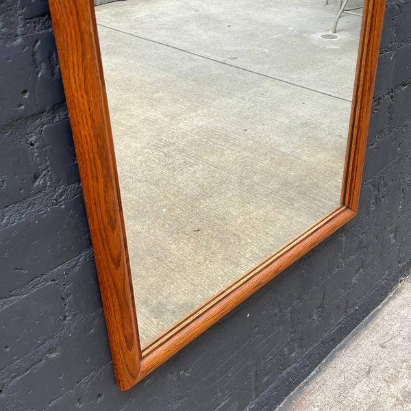 Vintage Sculpted Oak Wall Hanging Mirror, c.1960’s