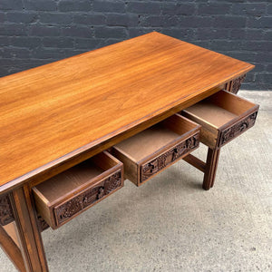 Asian Antique Carved Walnut Console Table Sideboard