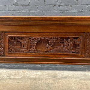 Asian Antique Carved Walnut Console Table Sideboard