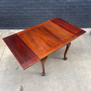 American Antique Solid Mahogany Expanding Dining Table, c.1950’s
