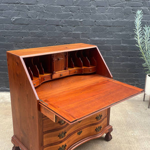 American Antique Solid Walnut Drop-Leaf Desk with Claw Feet, c.1950’s