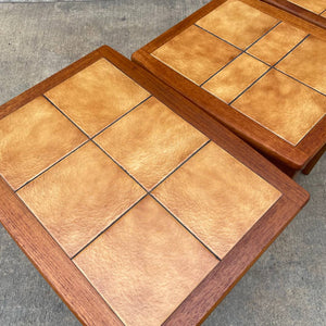 Danish Modern Teak Nesting Tables with Ceramic Tops, c.1960’s