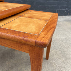 Danish Modern Teak Nesting Tables with Ceramic Tops, c.1960’s