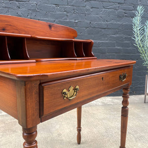 American Antique Solid Pine Desk with Turned Legs, c.1960’s