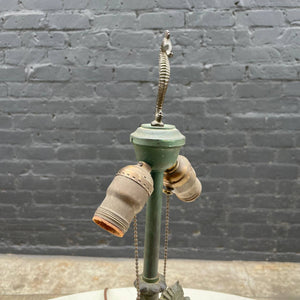 Antique Bronze Seahorse Sculpture Table Lamp by William Boogar Jr, c.1940’s