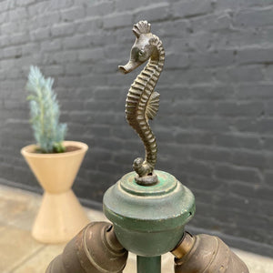 Antique Bronze Seahorse Sculpture Table Lamp by William Boogar Jr, c.1940’s