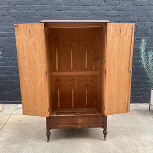 American Antique Berdermeier Directoire Walnut Armoire/Wardrobe on Castors, c.1940’s