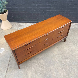 Mid-Century Modern Walnut 9-Drawer Dresser, c.1960’s