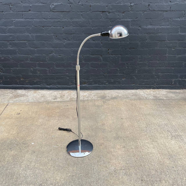 Mid-Century Modern Adjustable Goose Neck Chrome Floor Lamp, c.1960’s