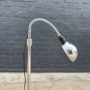 Mid-Century Modern Adjustable Goose Neck Chrome Floor Lamp, c.1960’s