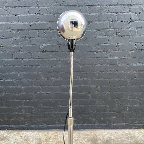 Mid-Century Modern Adjustable Goose Neck Chrome Floor Lamp, c.1960’s