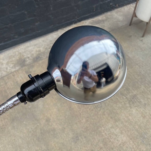 Mid-Century Modern Adjustable Goose Neck Chrome Floor Lamp, c.1960’s