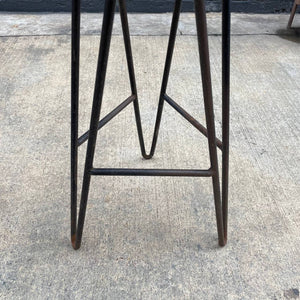 Pair of Iron & Wood Hairpin Leg Style Bar Stools