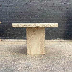 Italian Travertine Stone Marble Side Table, c.1970’s