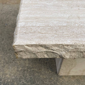 Italian Travertine Stone Marble Side Table, c.1970’s