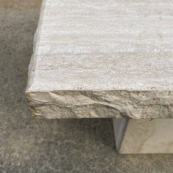 Italian Travertine Stone Marble Side Table, c.1970’s