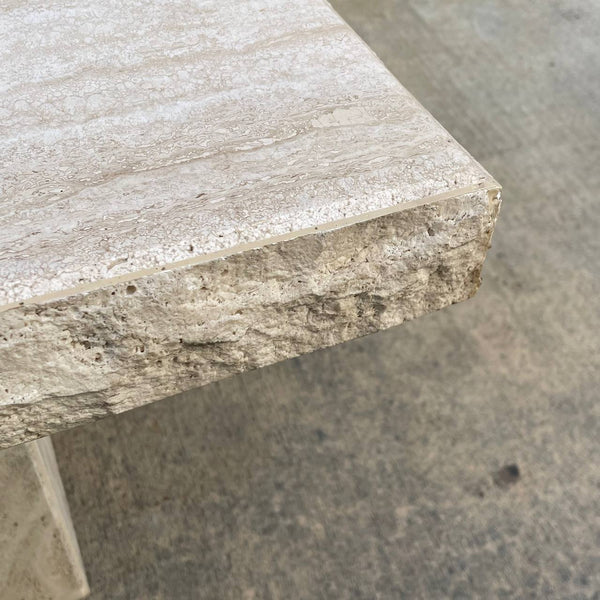 Italian Travertine Stone Marble Side Table, c.1970’s