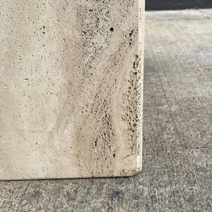 Italian Travertine Stone Marble Side Table, c.1970’s