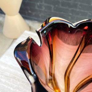 Vintage Italian Murano Swirl Glass Vase Sculpture, c.1970’s