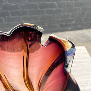 Vintage Italian Murano Swirl Glass Vase Sculpture, c.1970’s