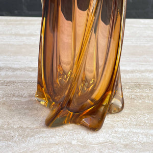 Vintage Italian Murano Swirl Glass Vase Sculpture, c.1970’s