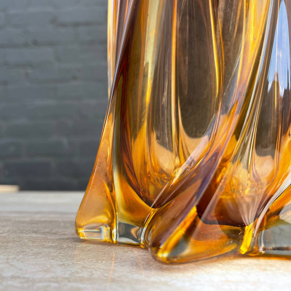 Vintage Italian Murano Swirl Glass Vase Sculpture, c.1970’s