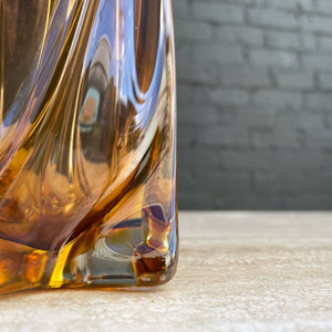 Vintage Italian Murano Swirl Glass Vase Sculpture, c.1970’s