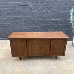 Mid-Century Modern Walnut Desk with Finished Back, 1960’s