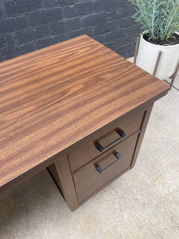 Mid-Century Modern Walnut Desk with Finished Back, 1960’s