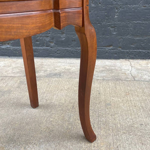 Pair of Antique French Provincial Carved Cherry Night Stands End Tables, c.1960’s