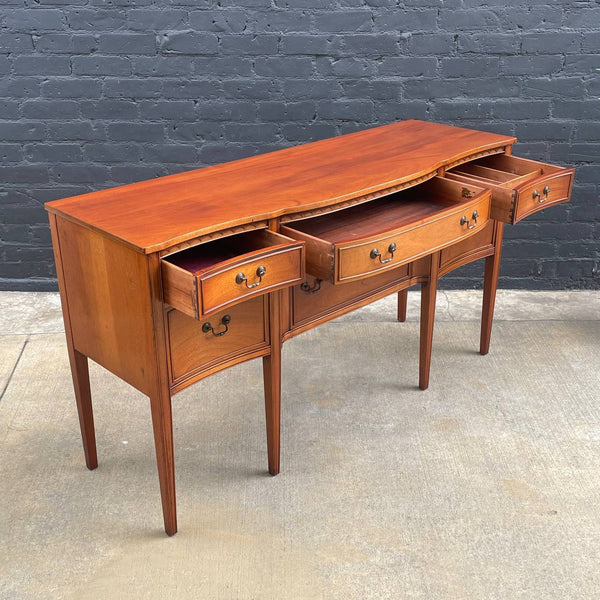 American Antique Federal Style Mahogany Sideboard Buffet Credenza, c.1950’s