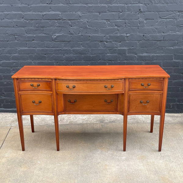 American Antique Federal Style Mahogany Sideboard Buffet Credenza, c.1950’s