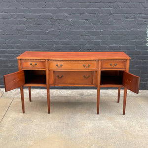 American Antique Federal Style Mahogany Sideboard Buffet Credenza, c.1950’s