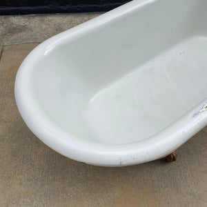 Vintage Porcelain & Steel Bath Tub with Claw Feet, c.1960’s