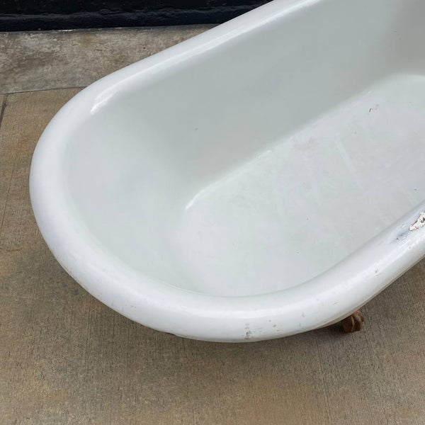 Vintage Porcelain & Steel Bath Tub with Claw Feet, c.1960’s