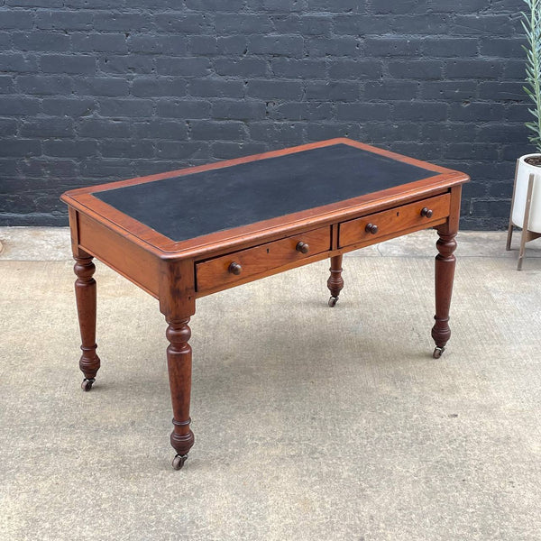 Vintage French Provincial Style Desk with Leather Top, c.1960’s