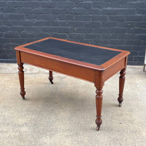 Vintage French Provincial Style Desk with Leather Top, c.1960’s