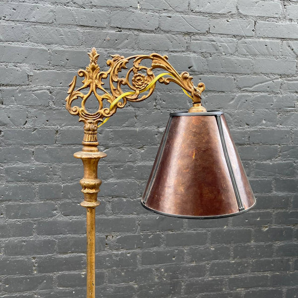 Antique Victorian Style Bridge Arm Floor Lamp, c.1930’s