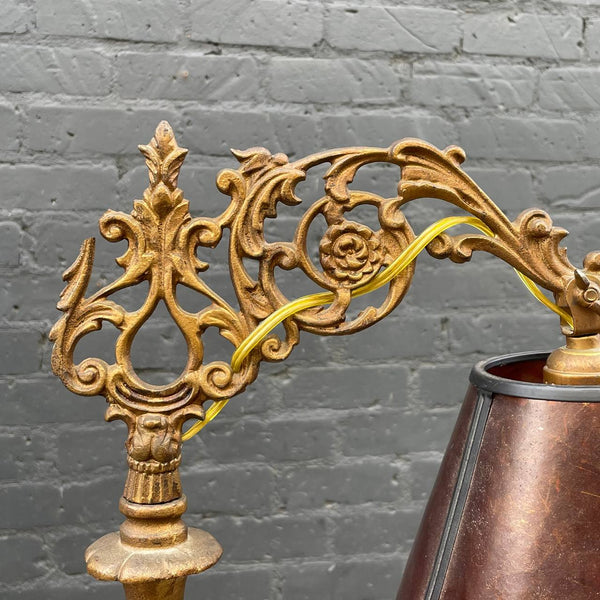 Antique Victorian Style Bridge Arm Floor Lamp, c.1930’s