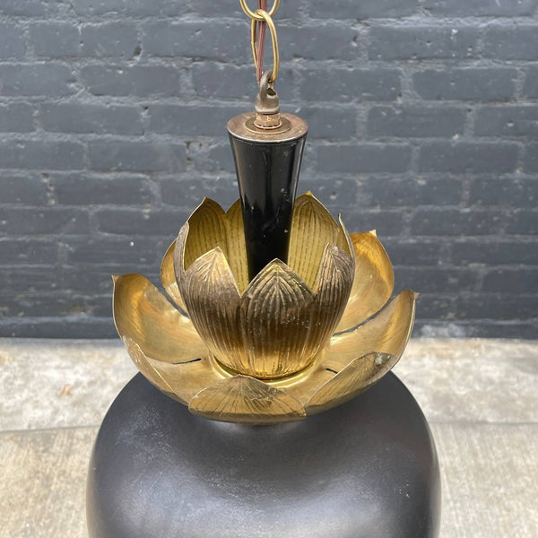 Vintage Mid-Century Brass Lotus Pendant Chandelier by Feldman Lighting Co., c.1960’s