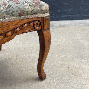 American Antique Eastlake Style Carved Oak Chair, c.1940’s