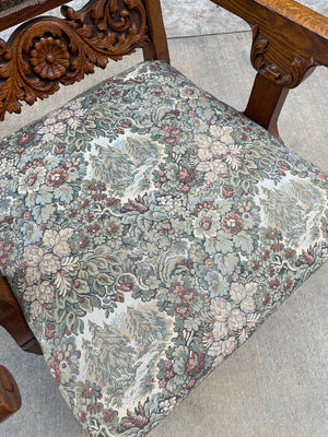 American Antique Eastlake Style Carved Oak Chair, c.1940’s