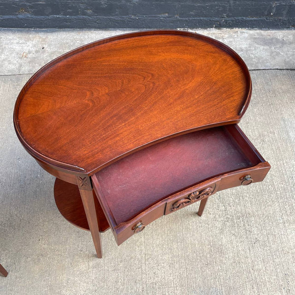 Pair of American Antique Federal Style Mahogany End Tables Nightstands, c.1950’s