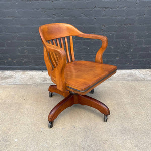 American Oak Swiveling Office Chair, c.1970’s